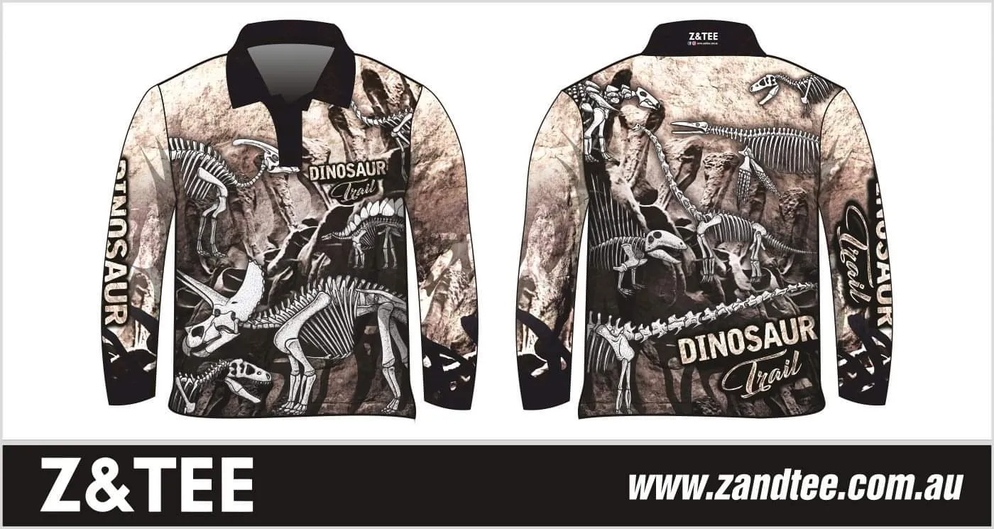 Kids | Dinosaur Trail Fossils Bone Fishing Shirt ★Pre-Order★