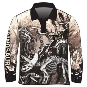 Kids | Dinosaur Trail Fossils Bone Fishing Shirt ★Pre-Order★