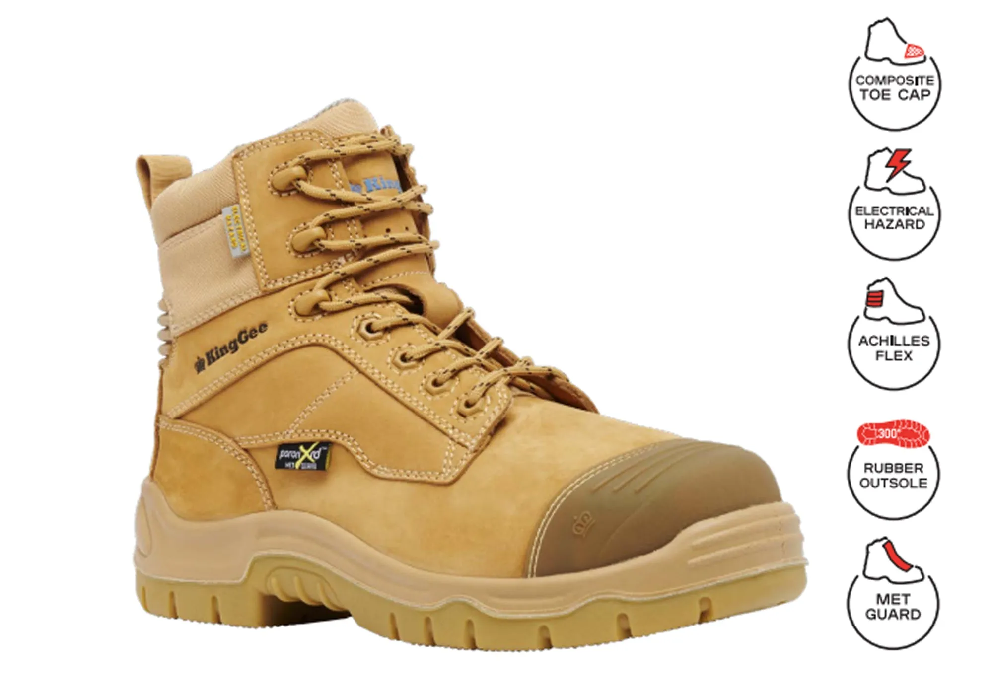 KingGee Mens Phoenix Metguard Composite Toe Safety Work Boots