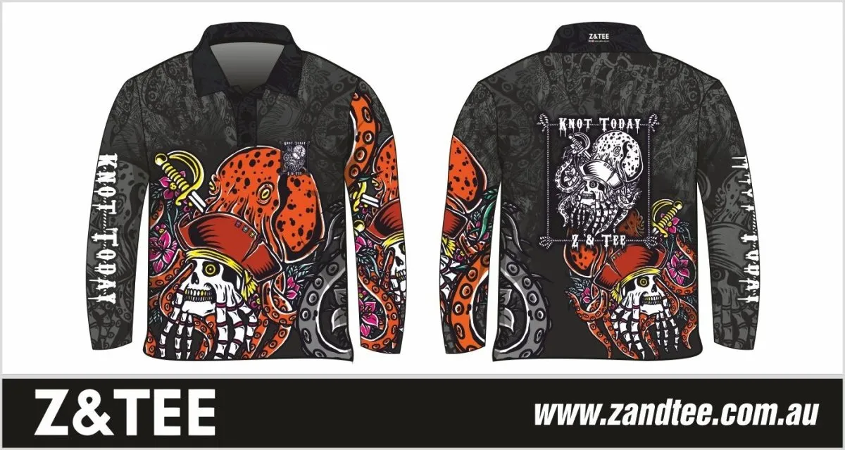 Knot Today | Black Ink Kraken Fishing Shirt ★Pre-Order★
