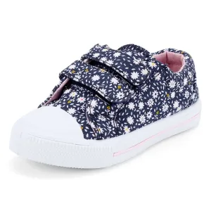 Light Blue Floral Hook And Loop Sneakers