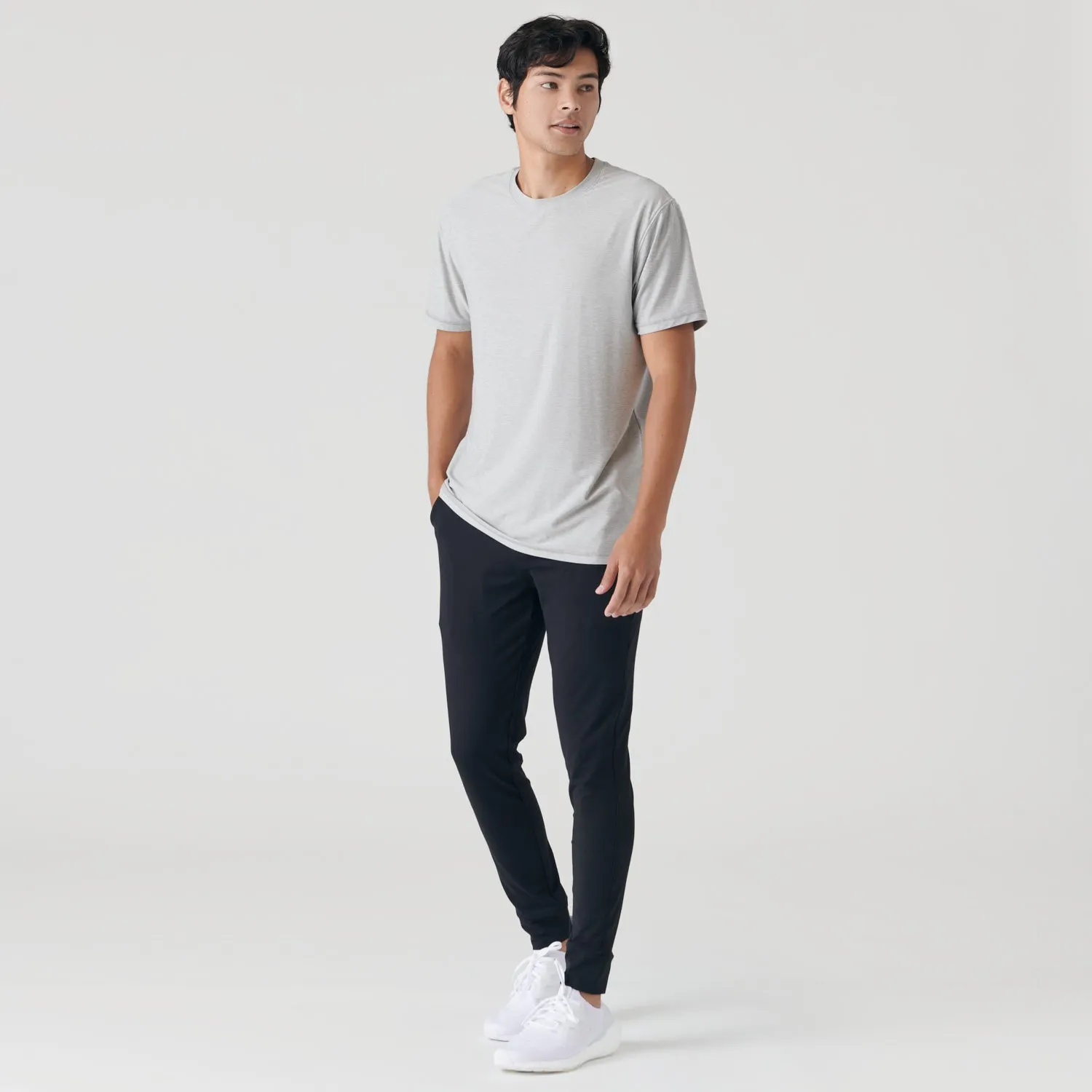 Light Heather Gray Active Crew Neck Tee