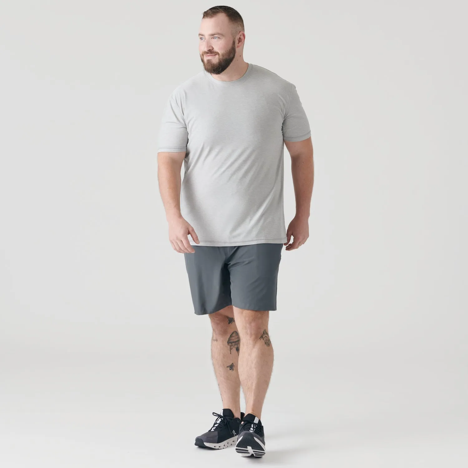 Light Heather Gray Active Crew Neck Tee