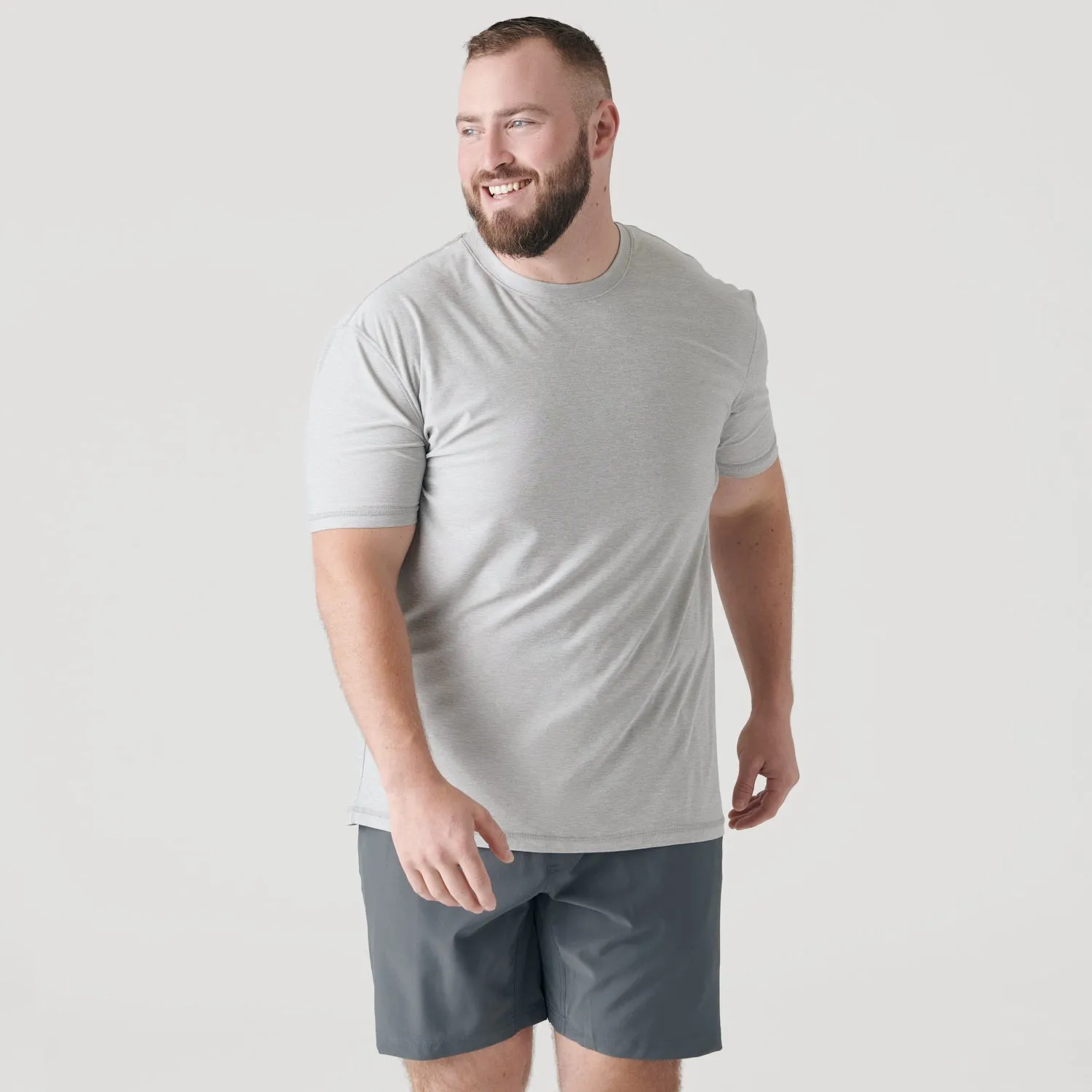 Light Heather Gray Active Crew Neck Tee