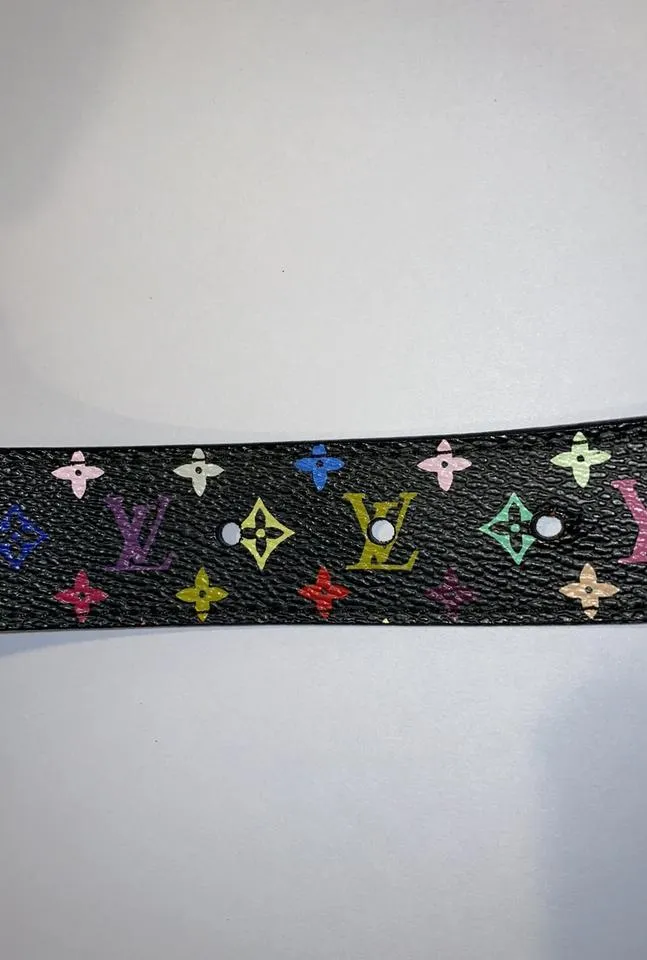 Louis Vuitton 75/30 Black Multicolor Monogram Ceinture Belt 861103