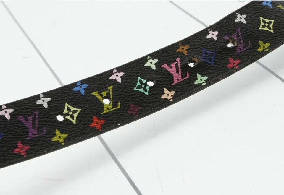 Louis Vuitton 75/30 Black Multicolor Monogram Ceinture Belt 861103
