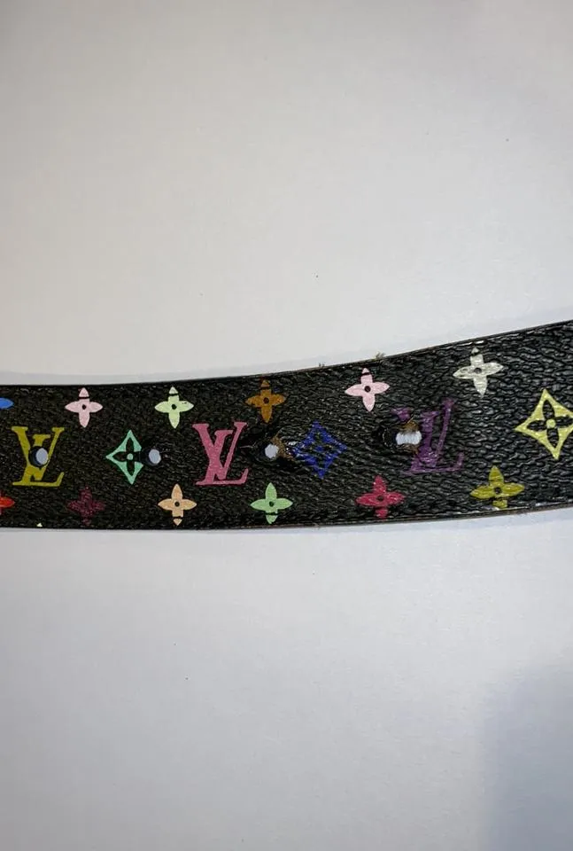 Louis Vuitton 75/30 Black Multicolor Monogram Ceinture Belt 861103