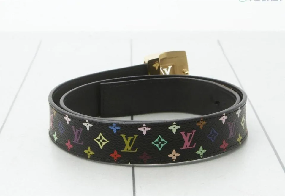 Louis Vuitton 75/30 Black Multicolor Monogram Ceinture Belt 861103