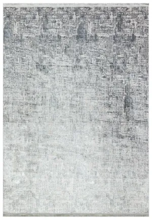 Lucca Washable Thin Grey Kitchen Rug with Non-Slip Base 6041