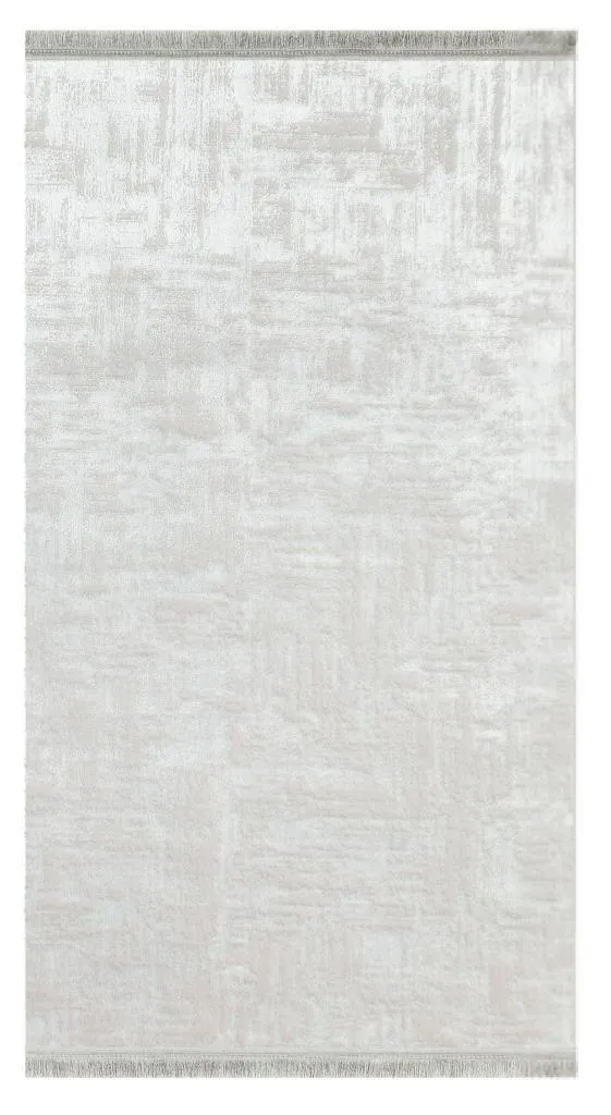 Lucca Washable Thin White Kitchen Rug with Non-Slip Base 6044