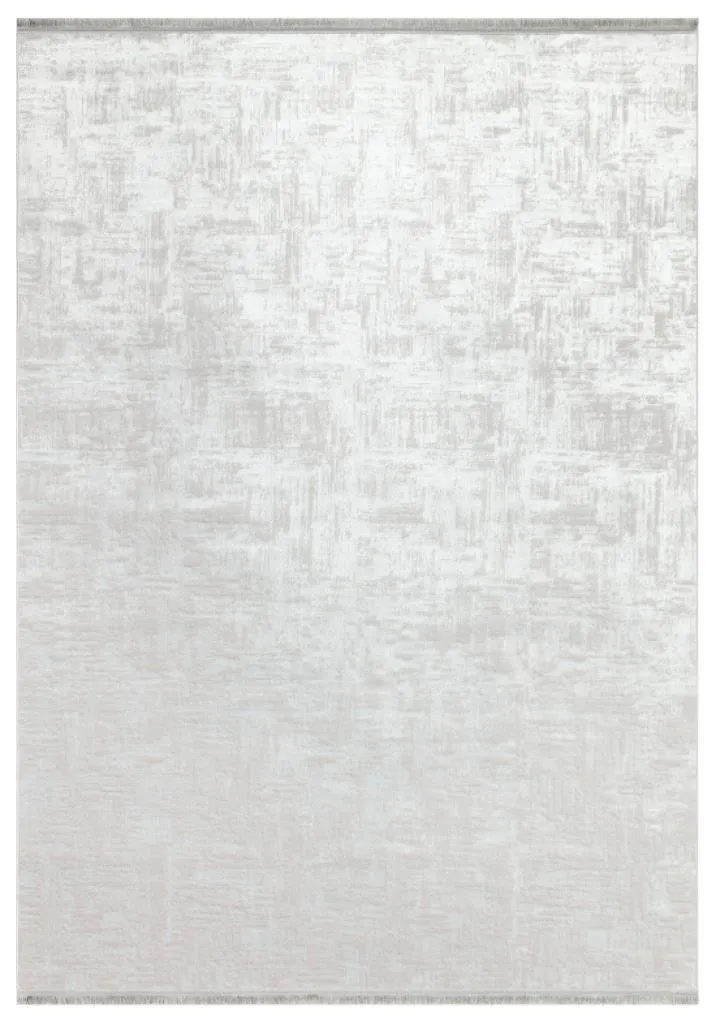 Lucca Washable Thin White Kitchen Rug with Non-Slip Base 6044