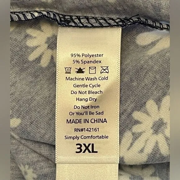 LuLaRoe 3XL Olivia High-Low Skirt • Blue Background • Daisies • Maxi • BNWT