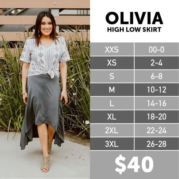 LuLaRoe 3XL Olivia High-Low Skirt • Blue Background • Daisies • Maxi • BNWT