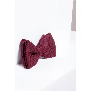 Marc Darcy Knitted Bow Tie Wine