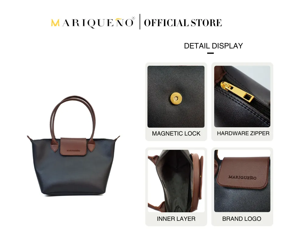 MARTHA Leather Tote Bag in Black