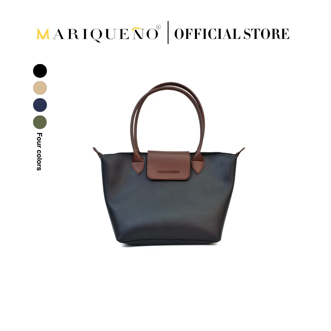 MARTHA Leather Tote Bag in Black