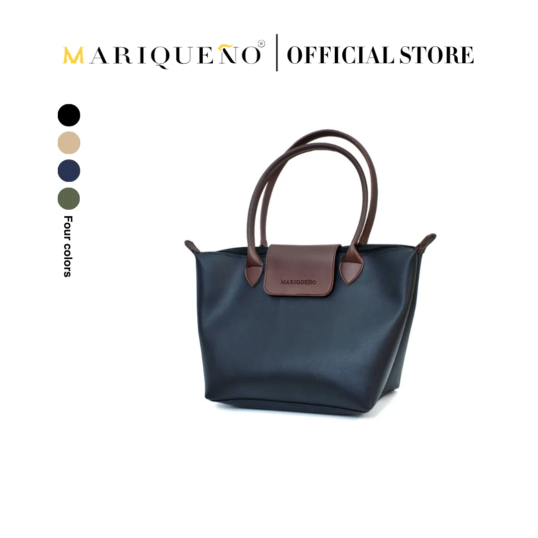 MARTHA Leather Tote Bag in Black