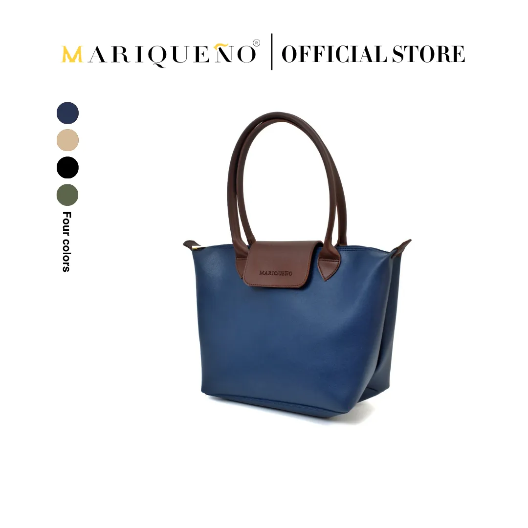 MARTHA Leather Tote Bag in Blue