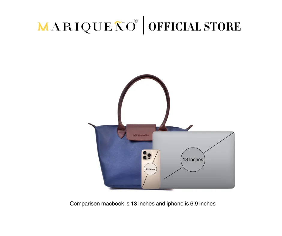 MARTHA Leather Tote Bag in Blue
