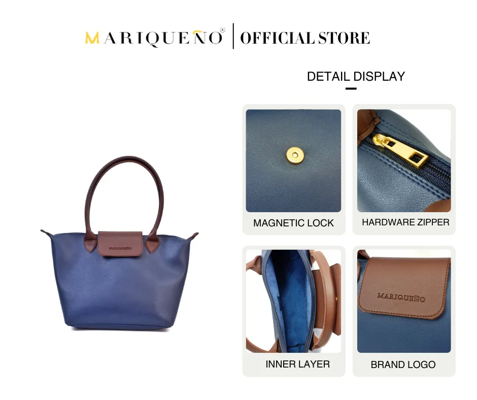 MARTHA Leather Tote Bag in Blue
