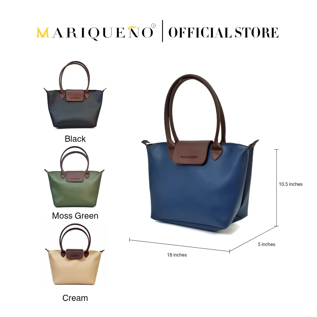 MARTHA Leather Tote Bag in Blue