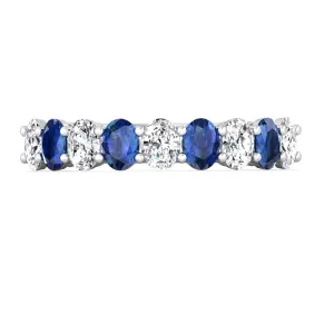 Martin Flyer Oval Cut Diamond and Sapphire Anniversary Band