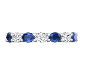 Martin Flyer Oval Cut Diamond and Sapphire Anniversary Band