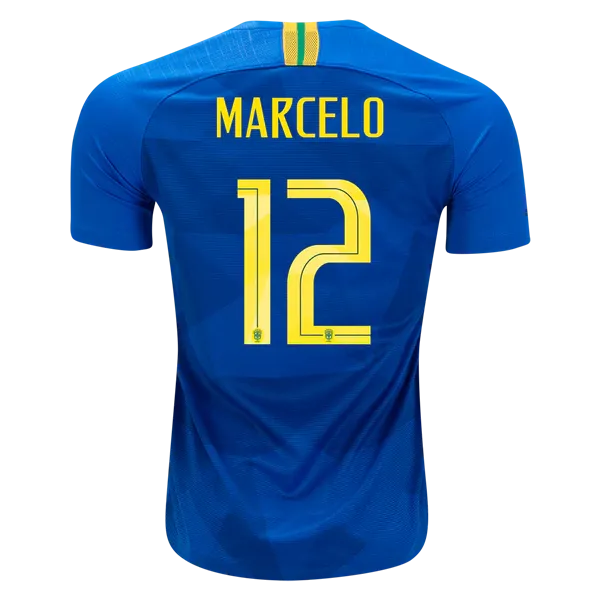 Men #12 Marcelo Jersey Away Brazil National 2018 FIFA World Cup