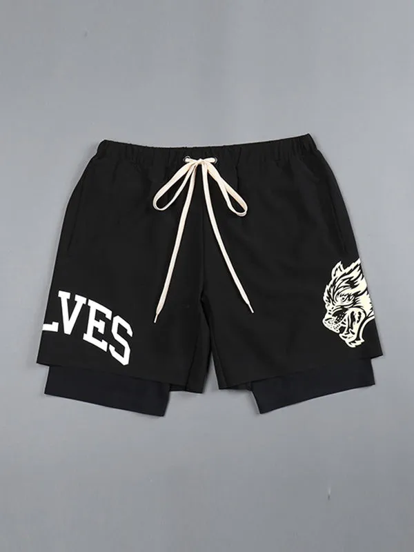 Men's Double Layer Quick Dry Sports Shorts
