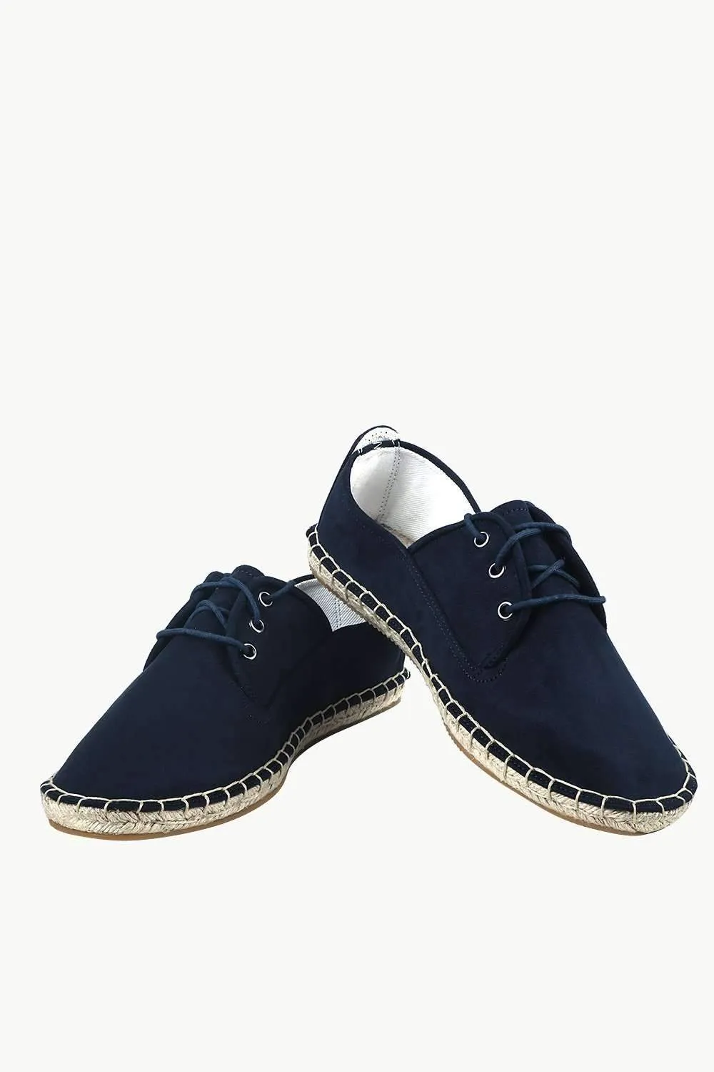 Men's Midnight Navy Suede Lace Up Espadrilles