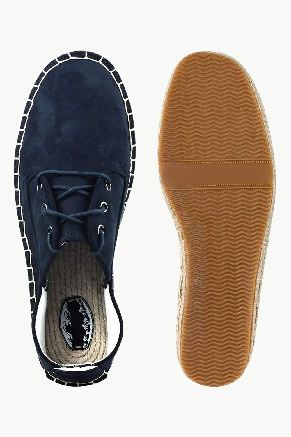 Men's Midnight Navy Suede Lace Up Espadrilles