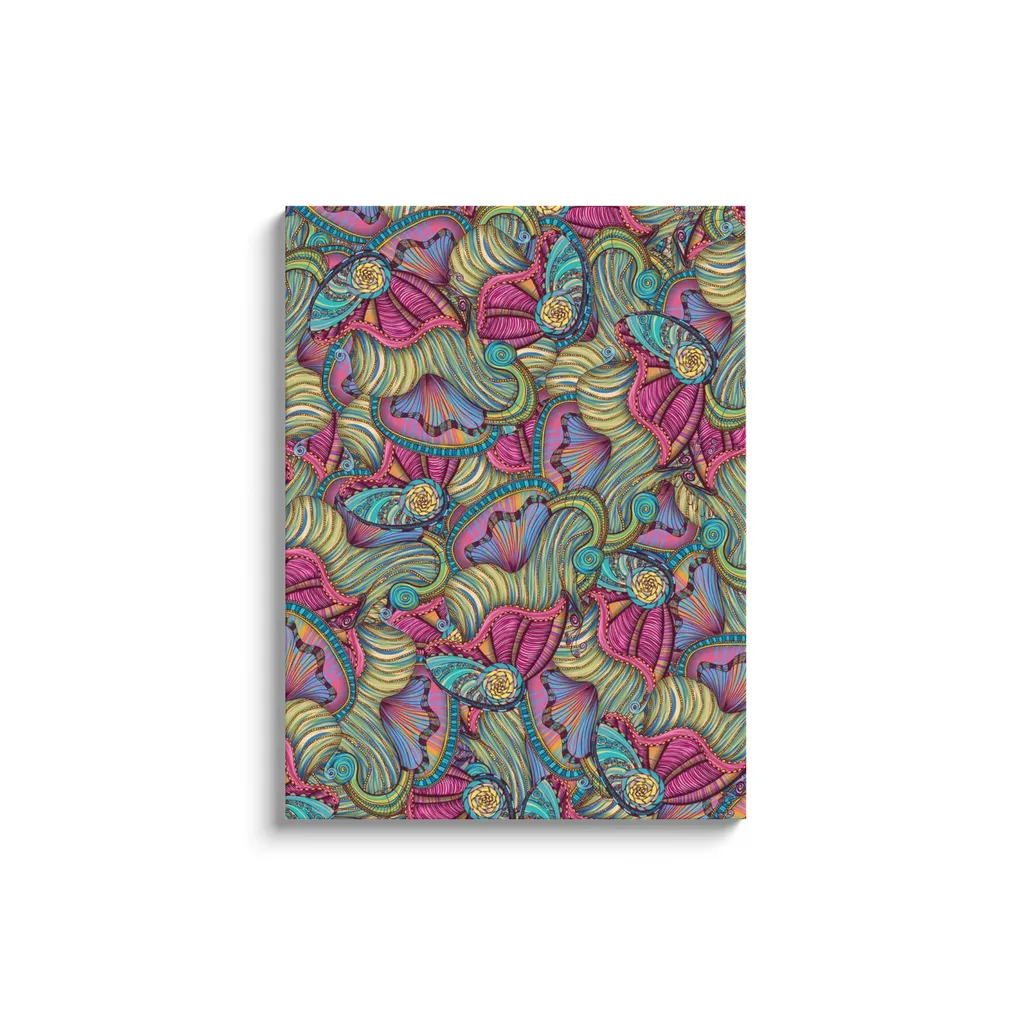 Mermaid Seashells Pattern Canvas Reproduction