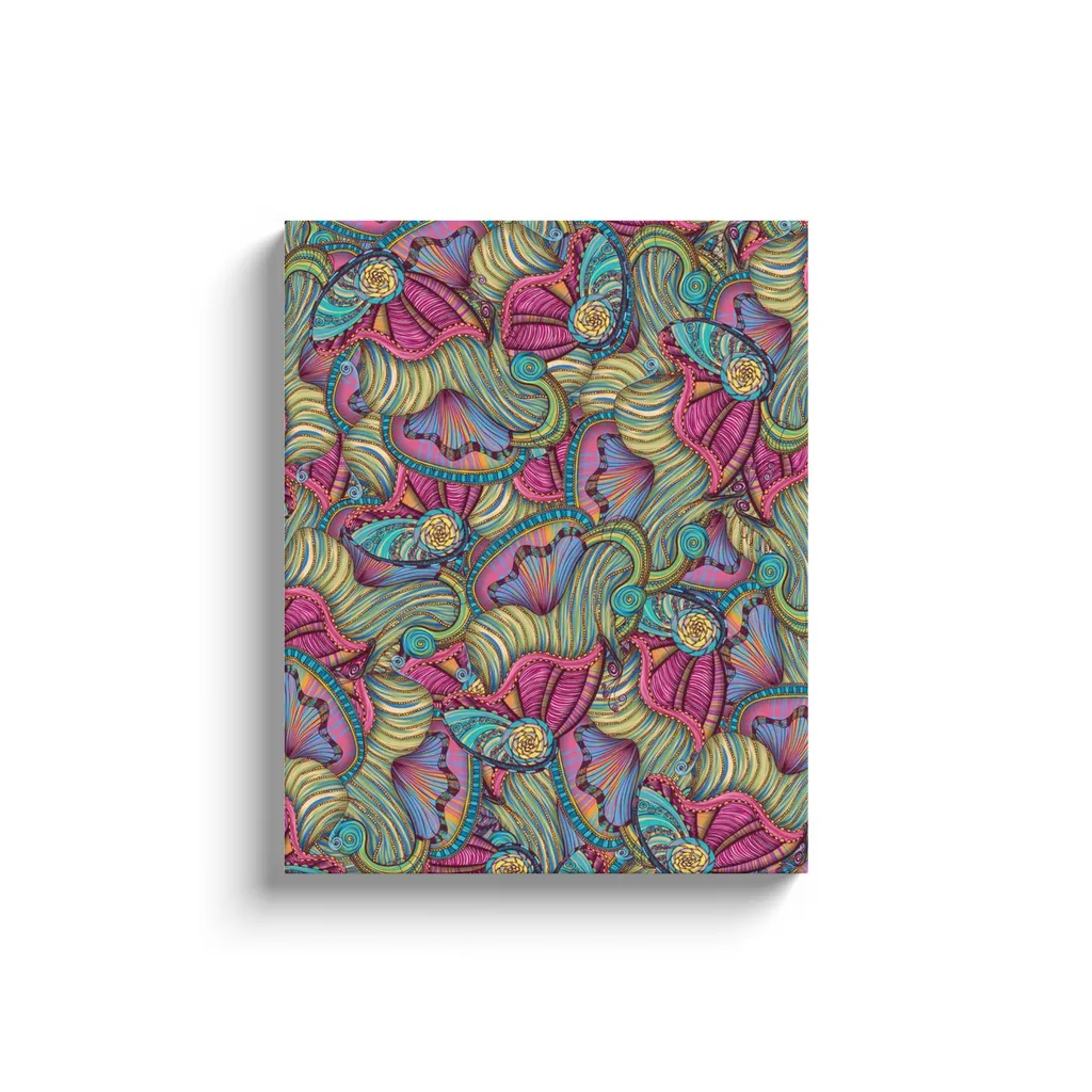 Mermaid Seashells Pattern Canvas Reproduction