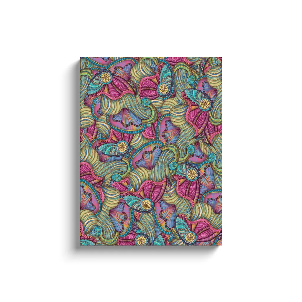 Mermaid Seashells Pattern Canvas Reproduction