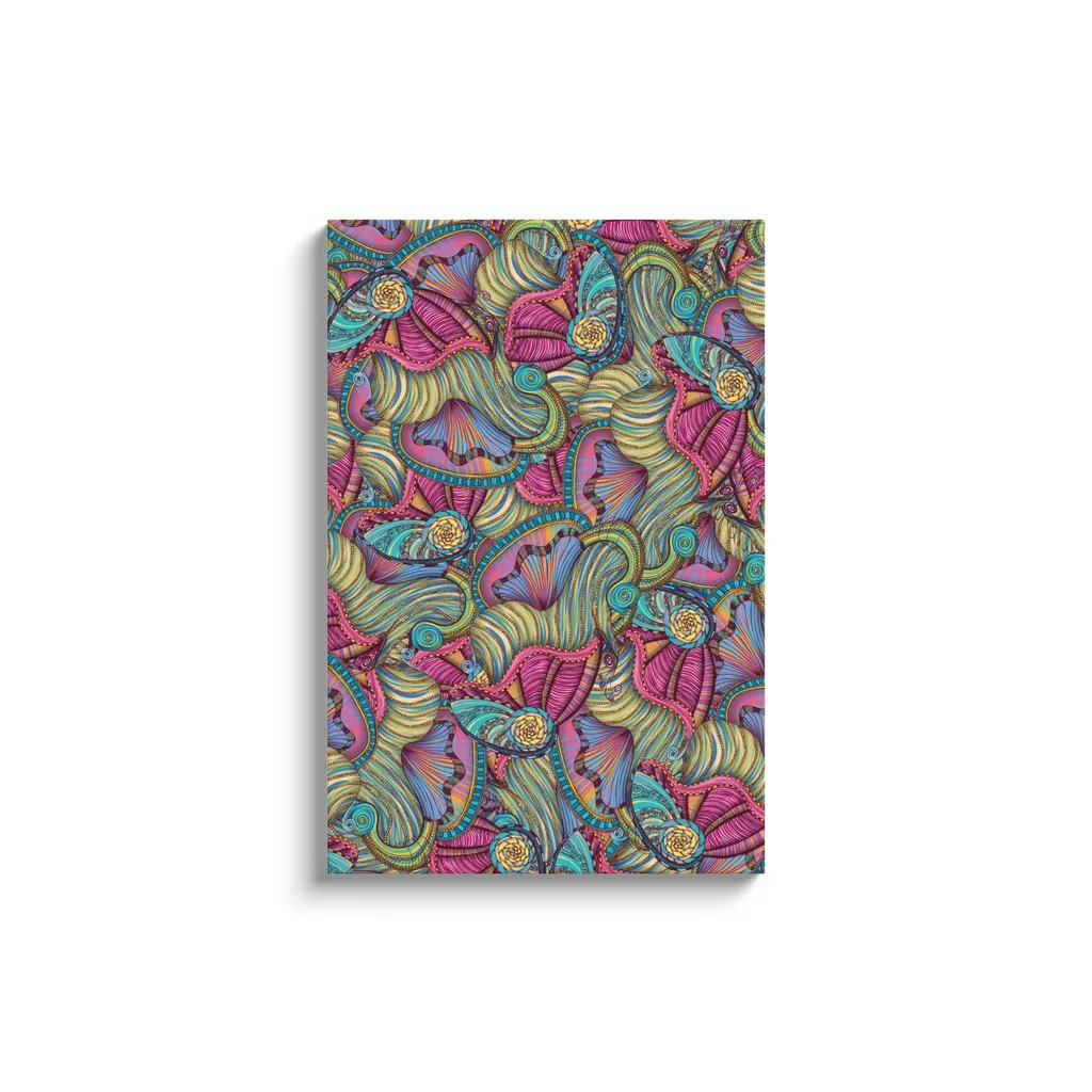 Mermaid Seashells Pattern Canvas Reproduction