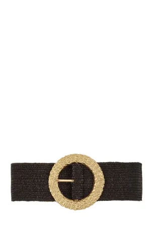 Metal Round Buckle Elastic Belt