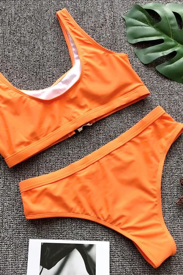 Monochrome Bikini With Metal Buckle