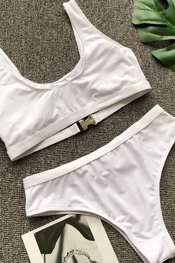 Monochrome Bikini With Metal Buckle