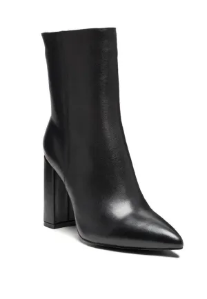Morgan Ankle High Pointed Toe Block Heel Boot