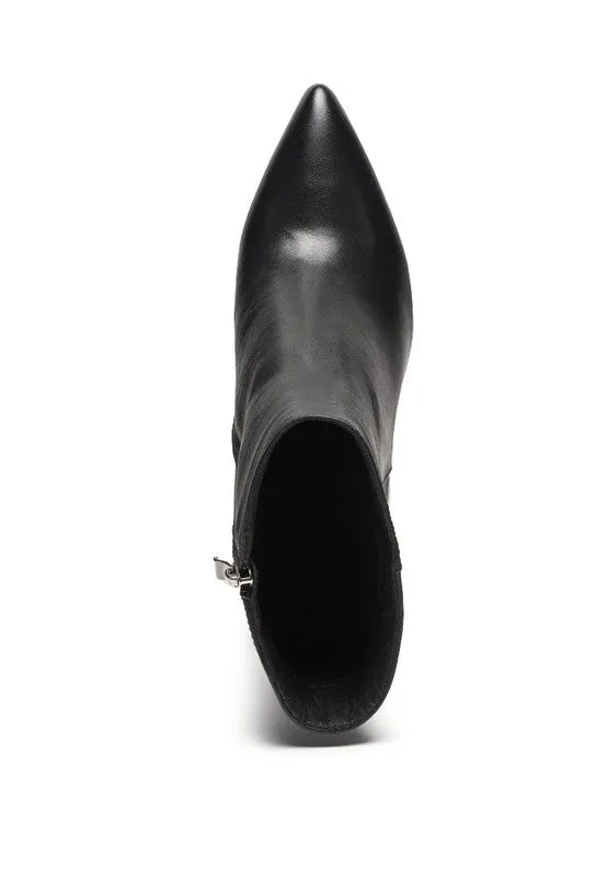 Morgan Ankle High Pointed Toe Block Heel Boot