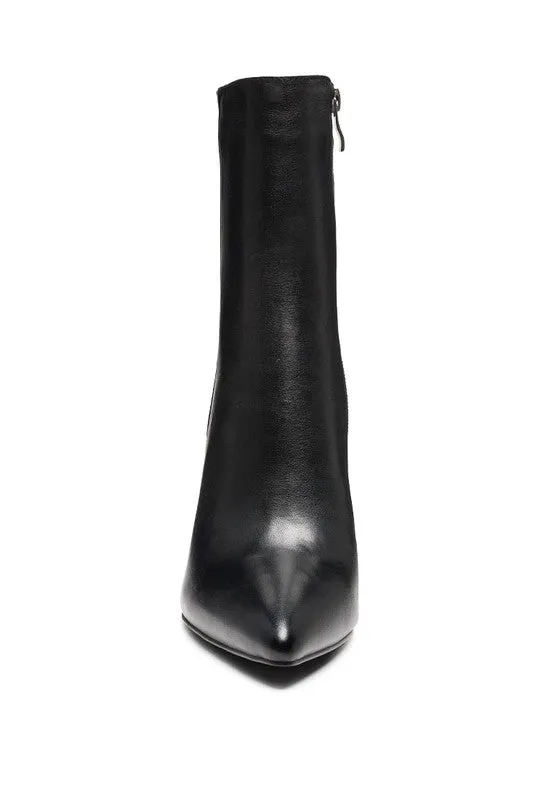 Morgan Ankle High Pointed Toe Block Heel Boot