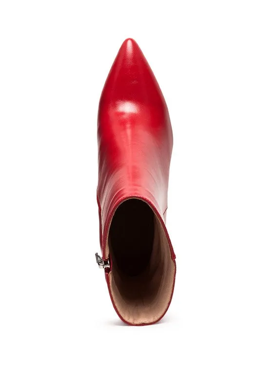 Morgan Ankle High Pointed Toe Block Heel Boot
