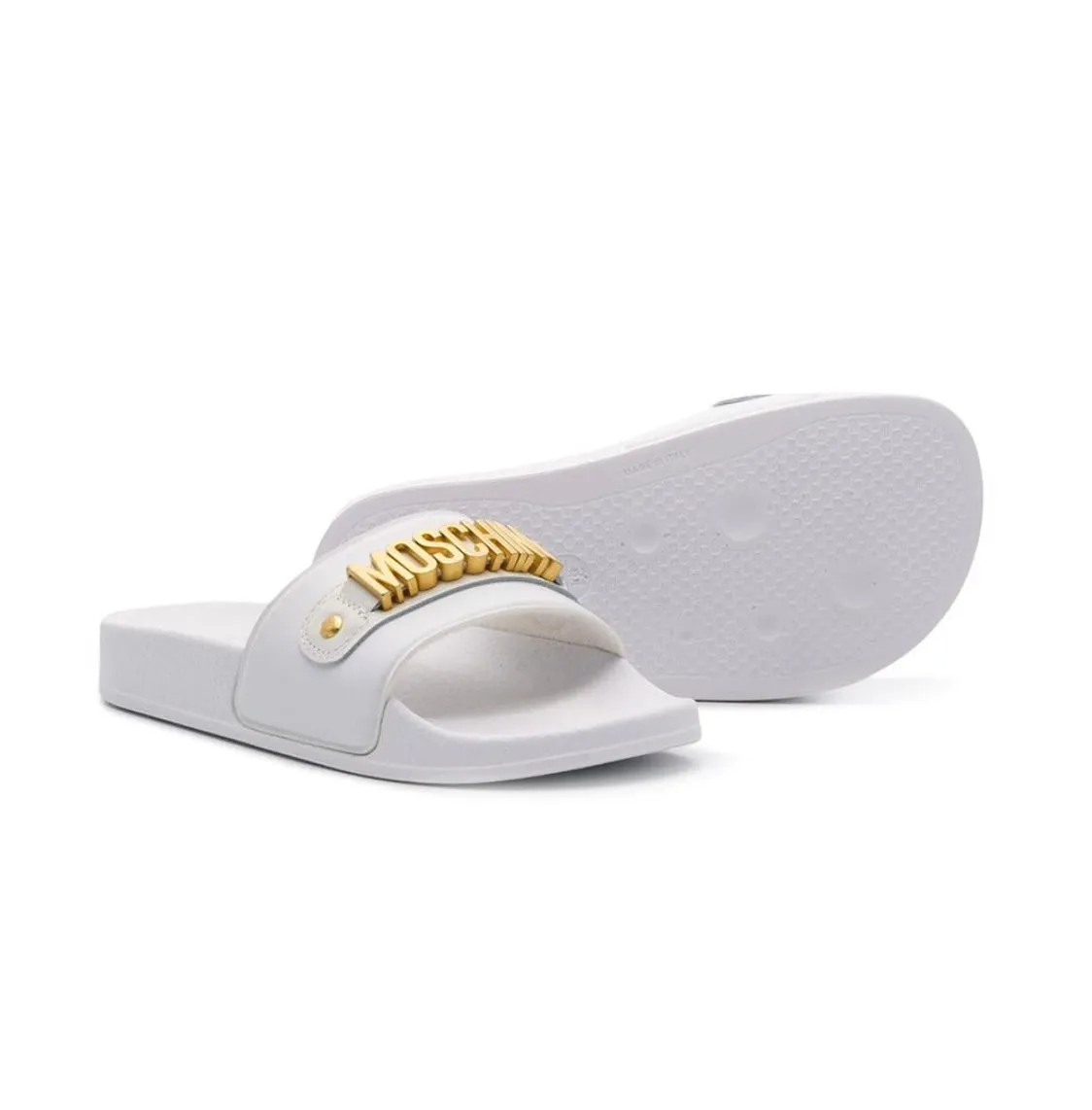 MOSCHINO KIDS - GOLD LOGO SLIDERS