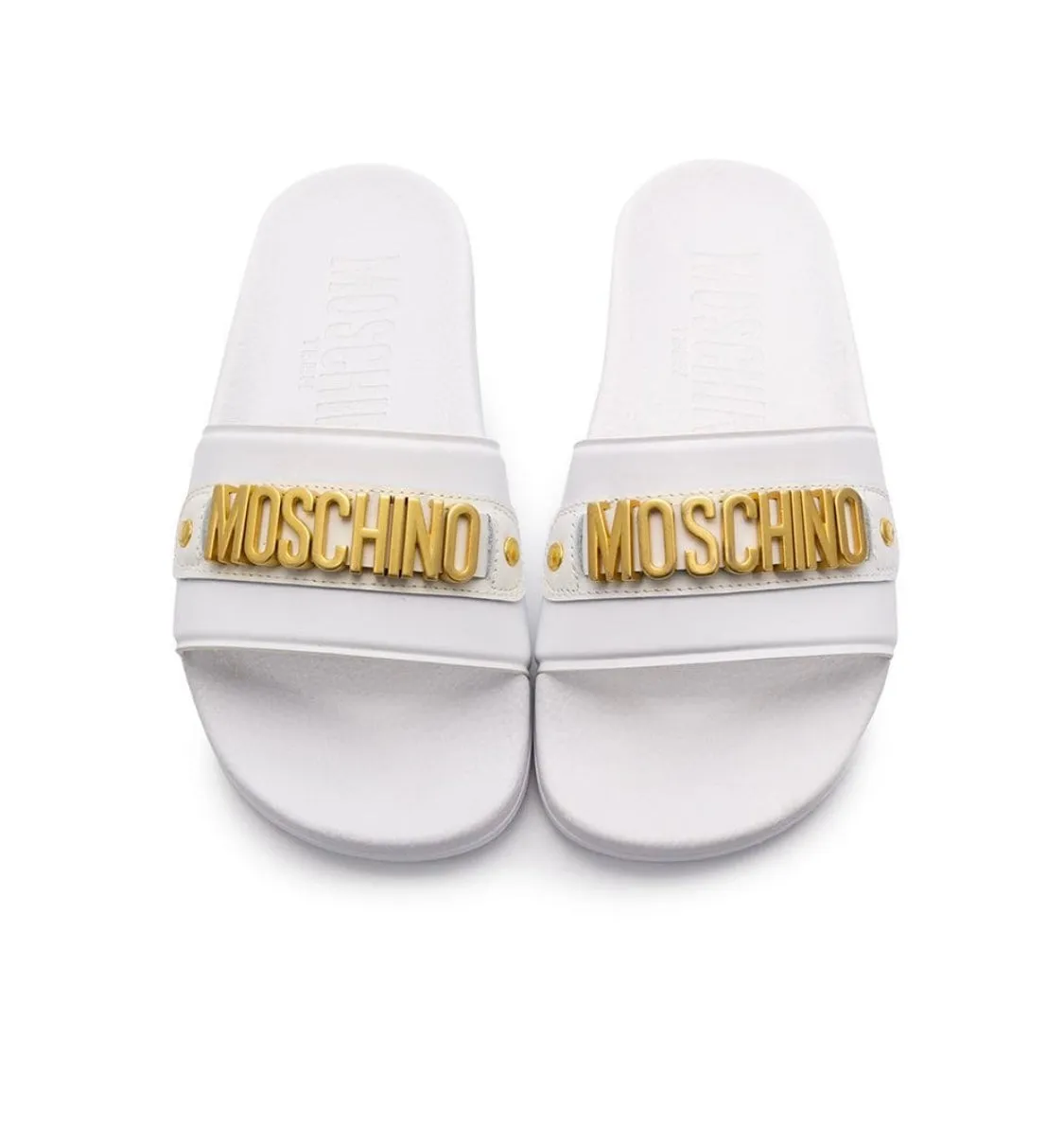 MOSCHINO KIDS - GOLD LOGO SLIDERS