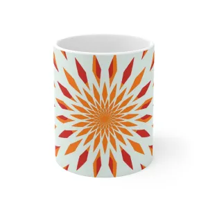 Mug-Bright Orange Floral Design