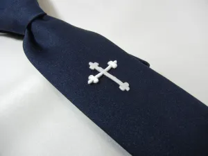 Navy Blue Boy's Tie w/Cross
