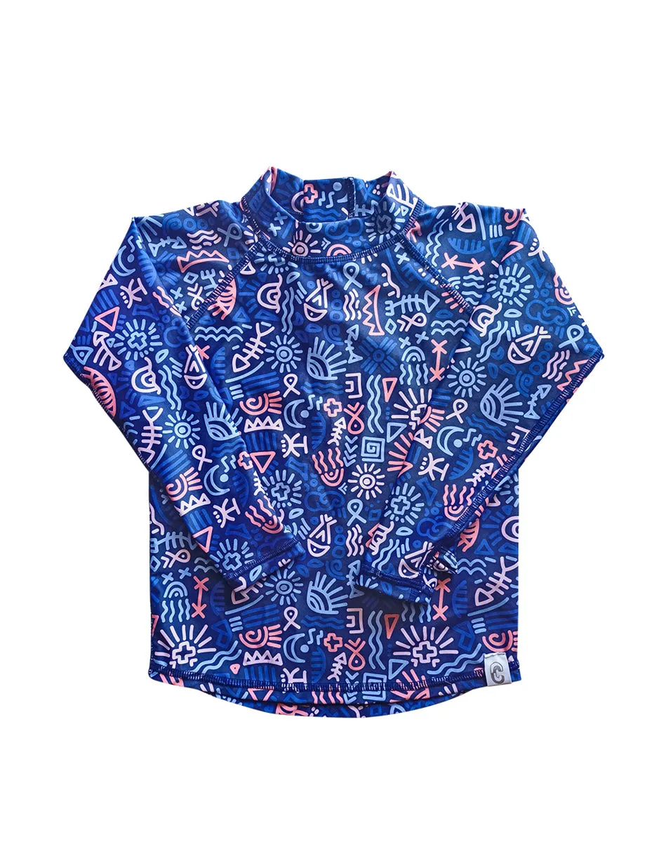 Navy Tribal Rash Top