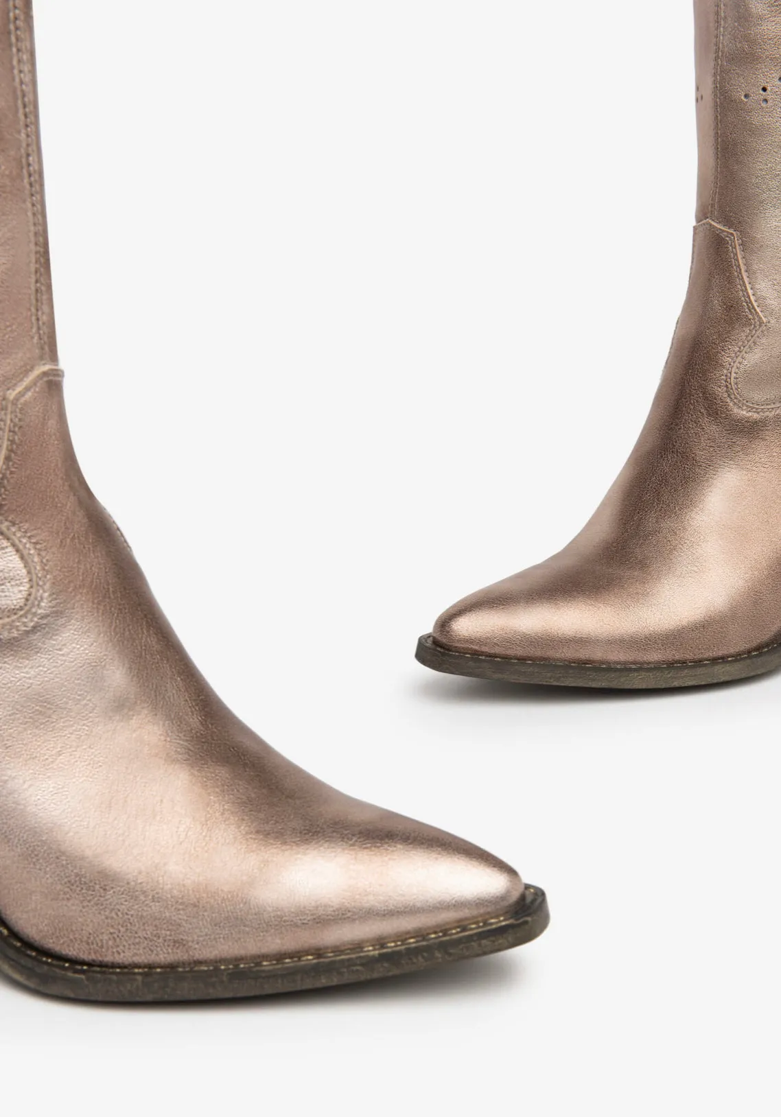 NeroGiardini - E409795D Metallic Med Calf Cowboy Boot [Size down]