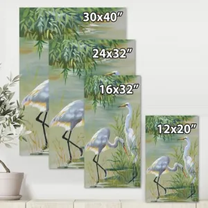 New Designart 'Heron Birds I' Traditional Canvas Wall Art Print 12" X 20"