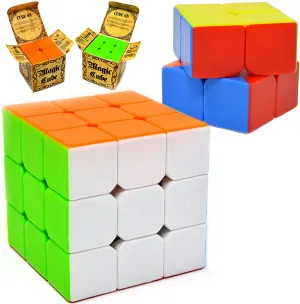 New in box! Speed Cubes, 2 Pack Magic Rubix Cube 3x3 & 2x2; Puzzle Cube, Easy Turning; Sticker Free; Anti-Pop Structure and Durable for Professional Players, Retails $36 